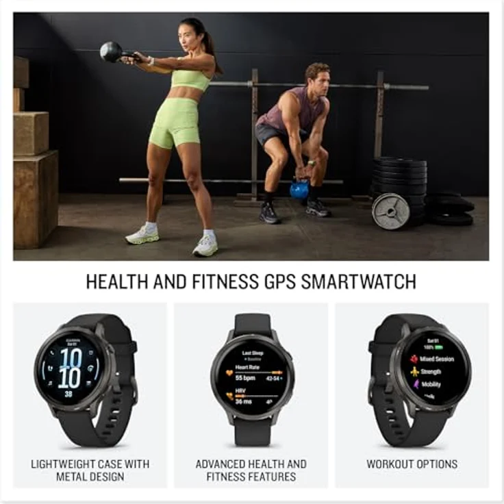 Garmin Venu 4 41mm - Fitness-Smartwatch mit 1,2" AMOLED Display, bis zu 10 Tage Akkulaufzeit, 80+ Sport-Apps, EKG, Health Status und telefonischen Anruffunktionen, Edelstahl-Gehäuse – Bild 2