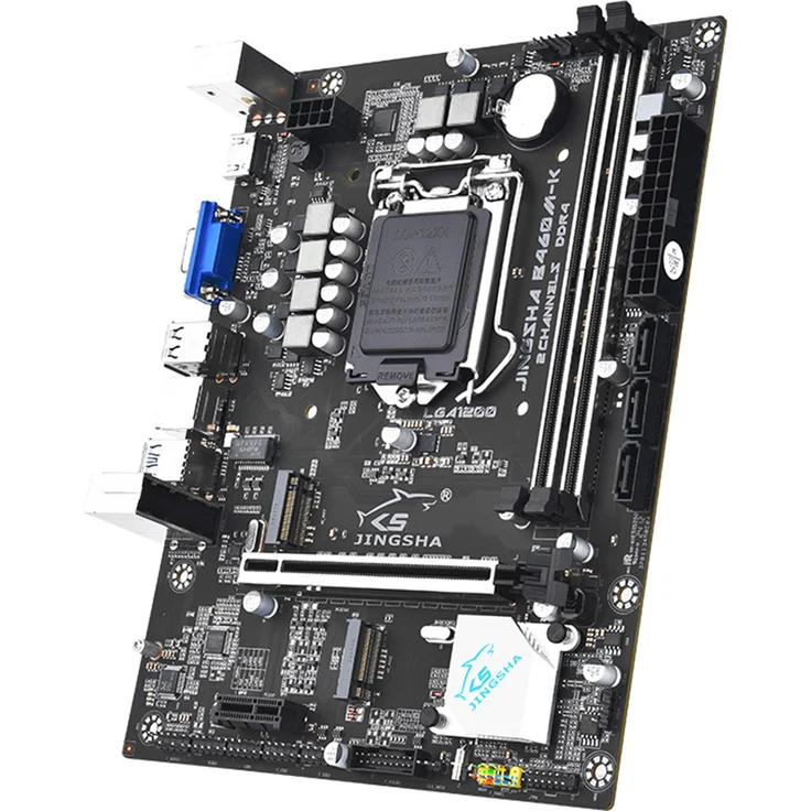 Douself JINGSHA B406M-K Motherboard LGA1200 GEN10, Intel-PCH-B460 Chip, DDR4 bis 64GB, 3xSATA 3.0, 2xM.2 Slots, 2,5G-LAN, schwarz