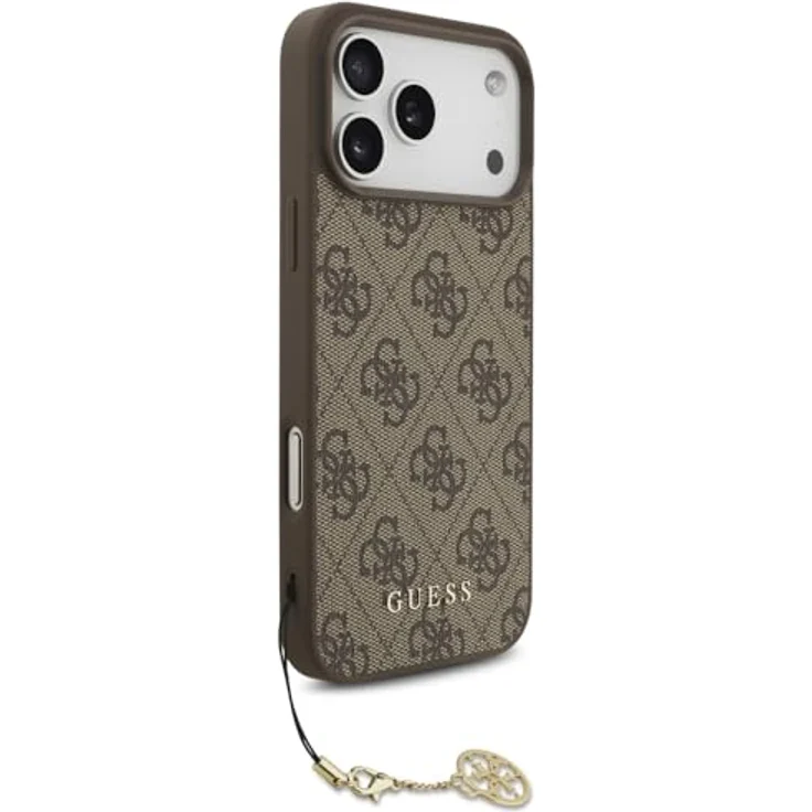 CG MOBILE Guess 4G Charms Collection, MagSafe kompatible Hartschalenhülle für iPhone 17 Pro Max, Braun, TPU/PC/Kunstleder – Bild 3