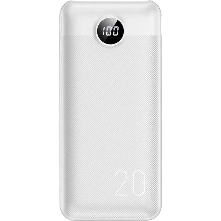 VEGER Powerbank L20S - 20W 20 000mAh LCD Quick Charge PD Micro-USB, USB-C und zwei USB-A Weiß (VP2039PD / W2039PD) - Schnelles Aufladen für unterwegs