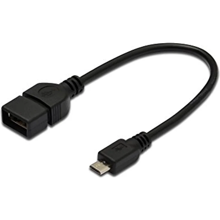 DIGITUS USB 2.0 Anschluss-Kabel - 0.2m - Adapter-Kabel - USB Micro B auf USB Typ A - OTG (On-The-Go) - Schwarz – Bild 2