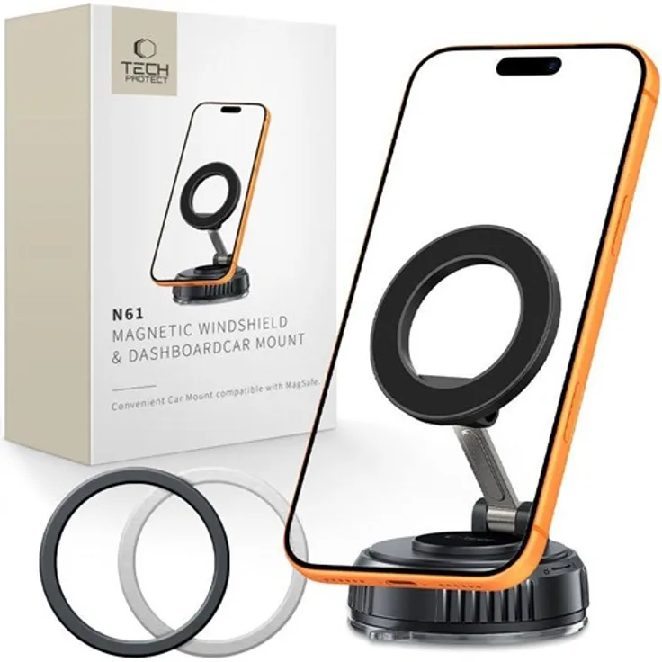 Tech-Protect N61 Magnetic Holder, Magnetischer Auto-Halter mit MagSafe-Technologie, Schwarz