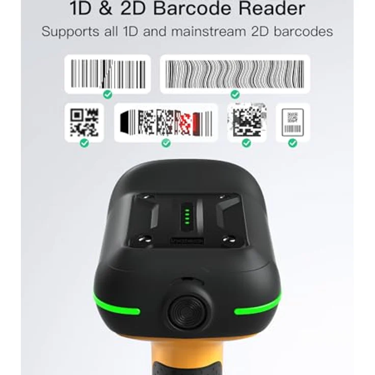 Inateck BCST-75, Bluetooth Barcode Scanner, IP67 Wasser- und Staubdicht, 1D 2D QR Code Scanner mit 2600mAh Akku und 3-in-1 Übertragungsmodus – Bild 4