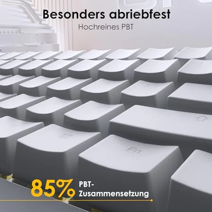 Ducky One X Mini Wireless Gaming Tastatur Weiß – 60% Tastatur, Induktive Switches, Tri-Mode-Konnektivität USB-C, 2.4GHz, Bluetooth, Rapid Trigger, Einstellbare Auslösung, RGB, ISO Tastatur deutsch – Bild 4