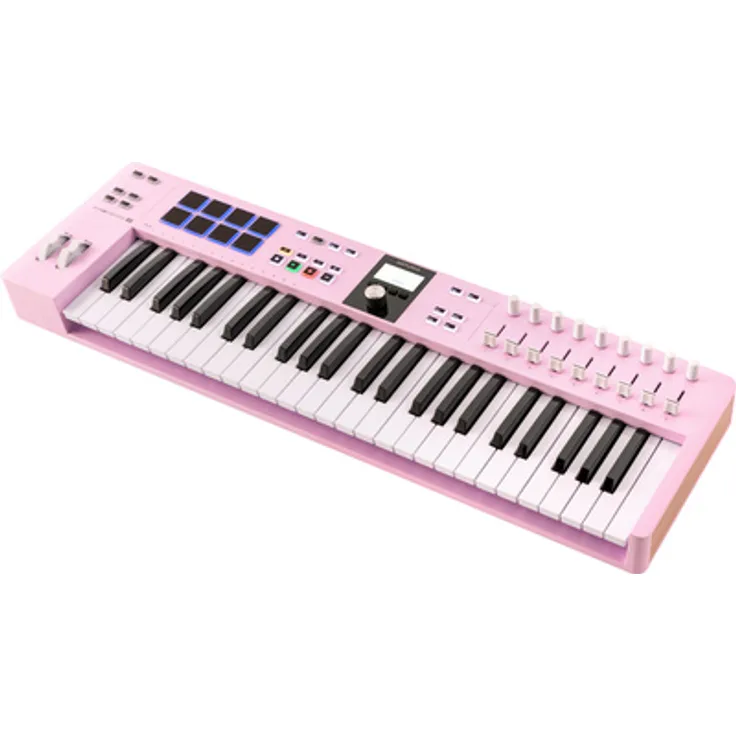 Arturia KeyLab Essential 49 MK3, USB-Midi-Keyboard mit 49 anschlagdynamischen Tasten, Rosenquarz