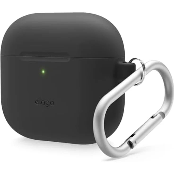 elago Silikon Hülle Kompatibel mit AirPods 4. Generation - Stoßfest, Voller Schutz, Karabiner Inklusive – Bild 1