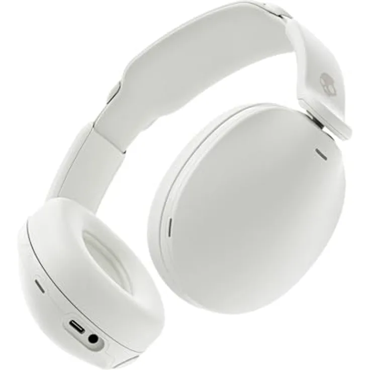 Skullcandy Hesh 360 Wireless Over-Ear Bluetooth Kopfhörer, bis zu 100 Stunden Akkulaufzeit, Noise Isolating, flach zusammenklappbares Design, Mikrofon für iPhone und Android - Bone