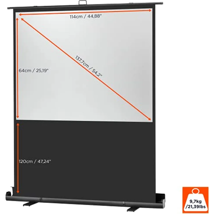 celexon Mobile Business- und Heimkino-Beamer-Leinwand Ultramobil Plus Professional tragbar mit Scherengelenk - 120 x 68 cm - 16:9 - Gain 1,2 – Bild 2