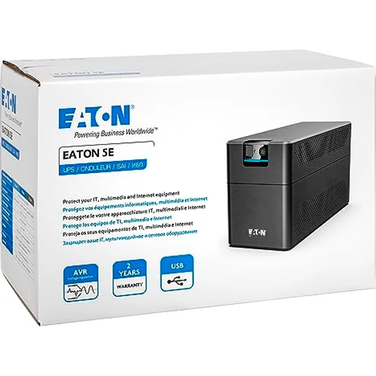 Eaton 5E Gen2 550 IEC UPS - Line-Interactive unterbrechungsfreie Stromversorgung - 550 VA (4 IEC-C13-Buchsen, leise, Software zum Herunterfahren) – Bild 3