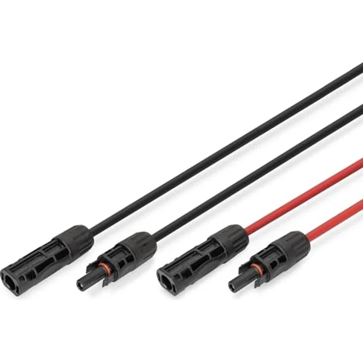 DIGITUS Solarkabel Verlängerungsset – 2 Kabel à 5 m – 6 mm² mit MC4-Stecker – IP65/68, UV-beständig und wetterfest – 1x Rot, 1x Schwarz – Bild 1