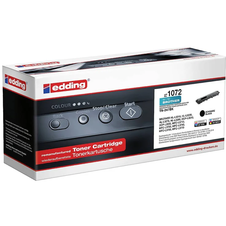 Edding Toner EDD-1072 ersetzt Brother TN-247BK, Schwarz, 3000 Seiten