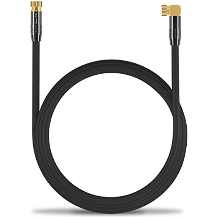 deleyCON 7,5m SAT Antennenkabel PREMIUM HDTV Satellitenkabel gewinkelt Koaxialkabel - F-Stecker (90° Grad) zu F-Stecker - Schwarz - METALL vergoldet – Bild 5