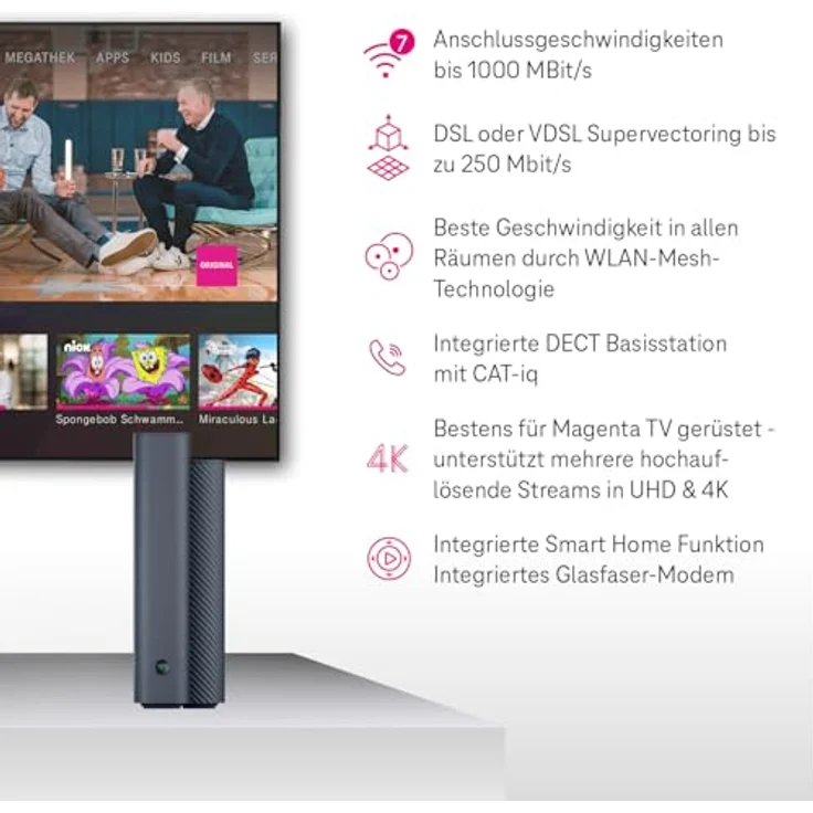 TELEKOM Speedport 7 Router, WLAN-Router mit bis zu 6.760 Mbit/s, Wi-Fi 7, integrierter Glasfaser-Modem und Smart Home Funktionen – Bild 3