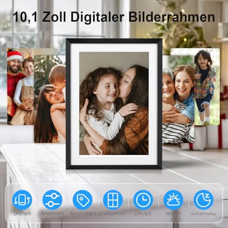 Rollei Smart Frame WiFi 107, Elektronischer Digitaler Bilderrahmen mit 10,1 Zoll IPS Touchscreen, 1280x800, 32GB Speicher, Schwarz, WLAN fähig, Frameo App – Bild 2