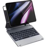 Epico Aluminium Keyboard Case für iPad Pro 13" M4 (DE), Beleuchtete Tablet-Tastatur mit Multitouch-Trackpad, Silber