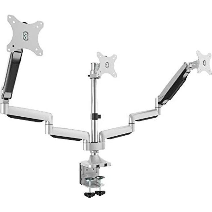 RICOO Triple Monitor Halterung Tisch Gasdruckfeder für 15-29 Zoll, Ergonomisch, VESA Tischhalterung, Monitorarm TS9911, Monitorhalterung 3 Monitore Arm Bildschirmhalterung Bildschirm Halter - Schwarz – Bild 1