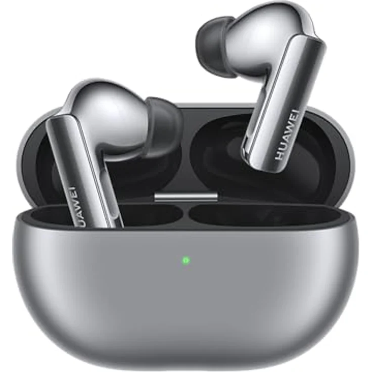 HUAWEI FreeBuds Pro 3, Hi-Res Dual Driver Soundsystem, Intelligente Active Noise Cancellation 3.0, Kristallklare Anrufe, Kompakt und komfortabel, Bis zu 31 Stunden Akkulaufzeit, Silver Frost – Bild 1