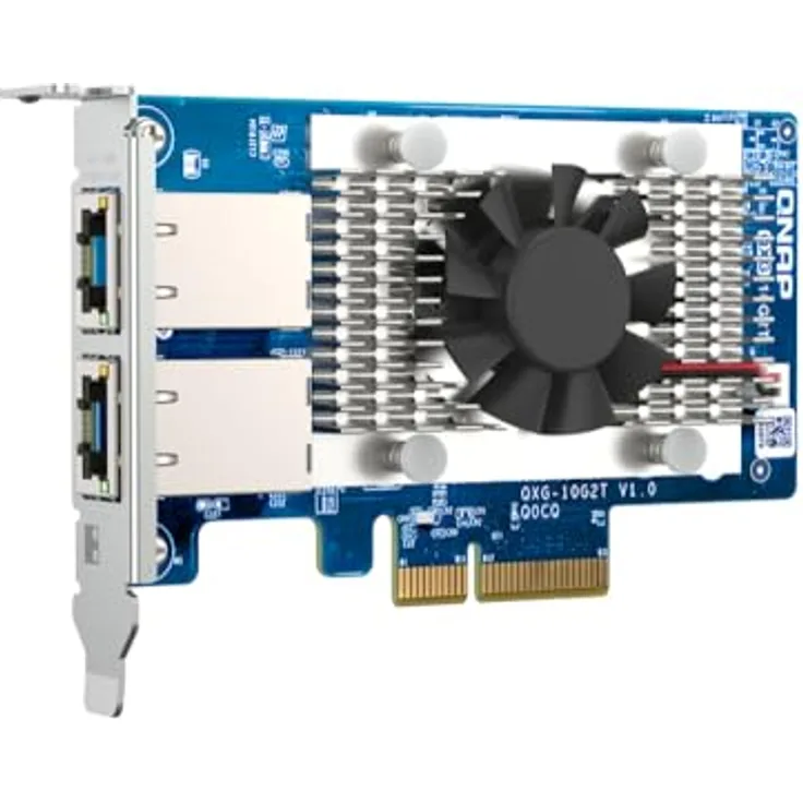 QNAP QXG-10G2T Dual-Port 2X 10GbE RJ45 PCIe 3.0 x4 Netzwerk-Karte Network Card, Hochwertige Material, Langlebig, Robustheit, Flexible Gestaltung
