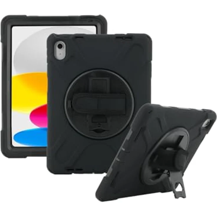 Mobilis Cover mit Schultergurt für iPad 11" 2025 (11. Gen) & iPad 10.9" (10. Gen) - Stoßfeste Schutzhülle mit Anti-Fall-Griffband und drehbarem Stativ – Bild 2
