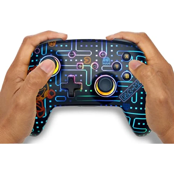 PowerA Enhanced Wireless Controller for Nintendo Switch mit Lumectra - PAC-MAN NEON ARCADE, kabellos, Bluetooth 5.0, bis zu 30 Stunden Akkulaufzeit, zwei programmierbare Gaming-Buttons, ergonomisch, inklusive USB-C-Ladekabel – Bild 2