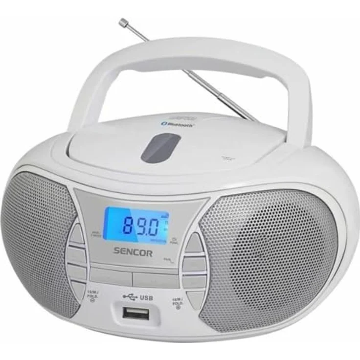 Sencor SPT 2700 WH, CD-Radioplayer mit Bluetooth 5.0, UKW-Radio, USB und AUX, Weiss – Bild 3