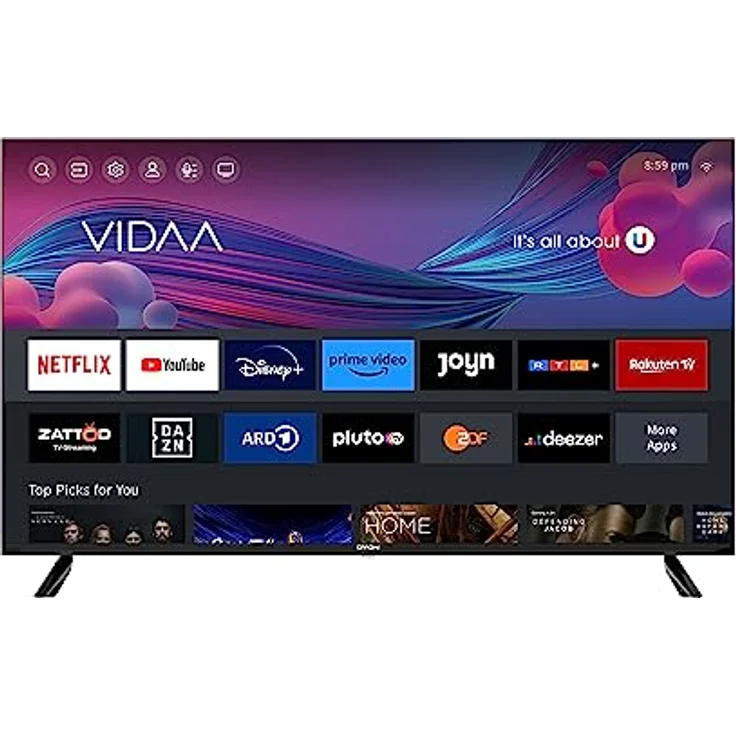 DYON Smart 40 VX-2 100 cm (40 Zoll) Fernseher (Full-HD Smart TV, HD Triple Tuner (DVB-C/-S2/-T2), App Store, Prime Video, Netflix, YouTube, DAZN, Disney+) [Modelljahr 2023], Schwarz – Bild 2