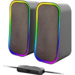 Speedlink Token Gaming PC Lautsprecher Bluetooth - RGB Gaming Lautsprecher, 3,5mm AUX Klinke oder Bluetooth Verbindung, 6 Beleuchtungsmodi, 12W, schwarz