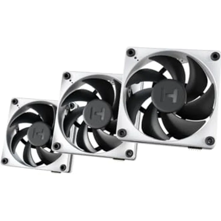 Hyte FP12 THICC Gehäuselüfter - 120mm, Dreier-Pack, Schwarz / Silber