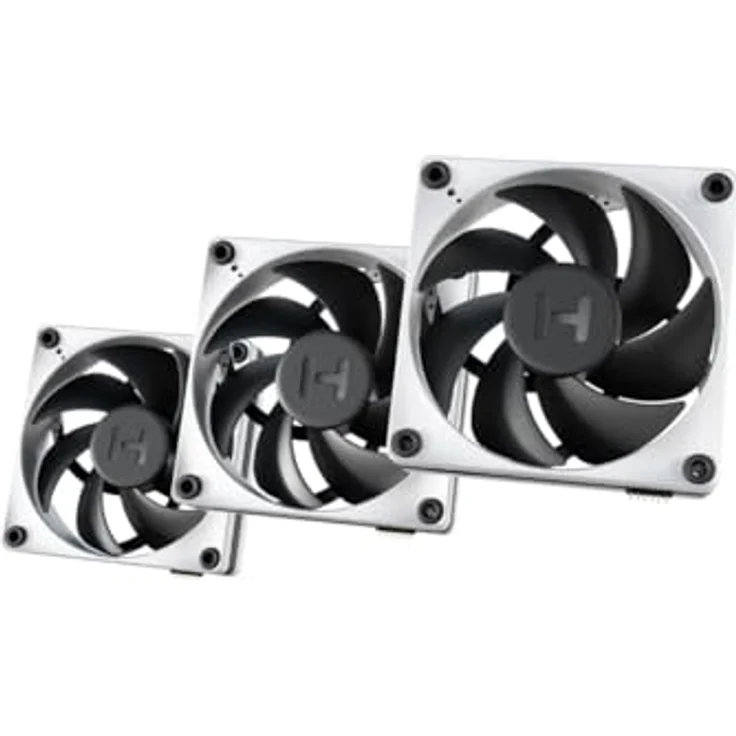 Hyte FP12 THICC Gehäuselüfter - 120mm, Dreier-Pack, Schwarz / Silber – Bild 1