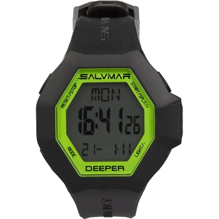 Salvimar Deeper Freitauchuhr, Tauchcomputer für Freediving und Spearfishing, bis 100 m wasserdicht, schwarz – Bild 2