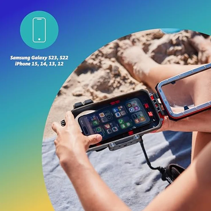JOBY SeaPal, Wasserdichtes Smartphone Case bis zu 10 m, für Unterwasser Action Content Creation Videografie Fotografie Surfen Schnorcheln Angeln Reisen, Kompatibel mit iPhone,Samsung Serie S24/23/22 – Bild 2