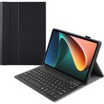 Cazy Tastatur Hülle Kompatibel mit Xiaomi Pad 5 - Qwertz Layout - Magnetisch Abnehmbare Tastatur - Stoßfestes PU-Leder Etui, Schwarz