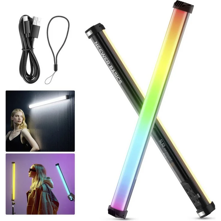 Neewer SL50 Bi-Color LED Videoleuchte, 14W mit 15 RGB-Farben und 36 Spezialeffekten, leicht und handlich