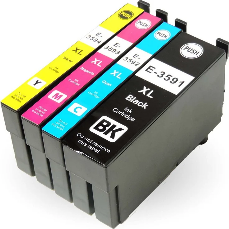D&C Kompatibel für Epson WorkForce Pro WF-4730 DTWF, 4er Set T3596/35XL Tintenpatronen, hohe Reichweite bis 2600 Seiten, schwarz und farbig