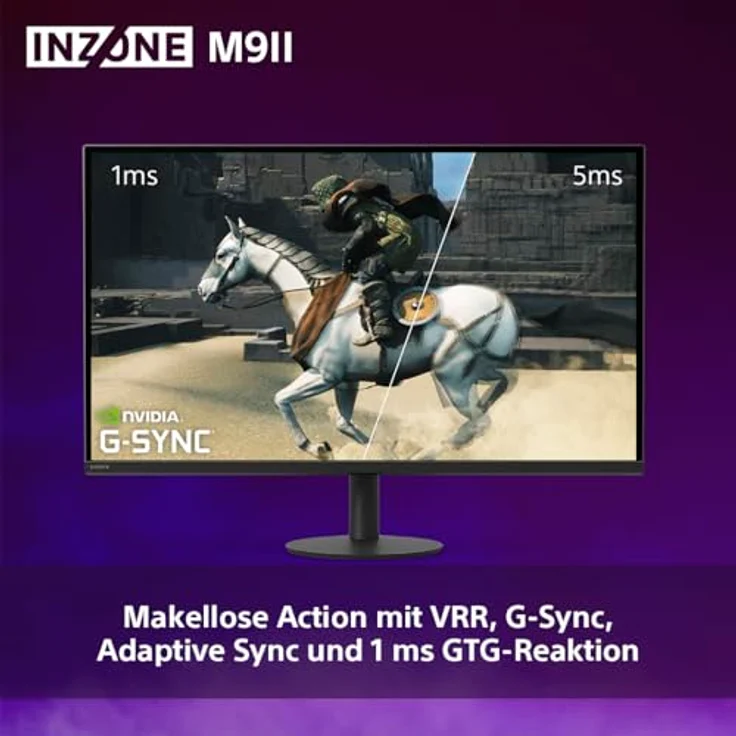 Sony INZONE M9II 27" 4K Ultra HD PC Gaming Monitor: 2160p Auflösung - 160Hz Bildwiederholfrequenz - 1ms GTG - DCI-P3 95% Spektrum - Full Array LED - G-Sync - Adaptive Sync - VRR, Schwarz – Bild 5