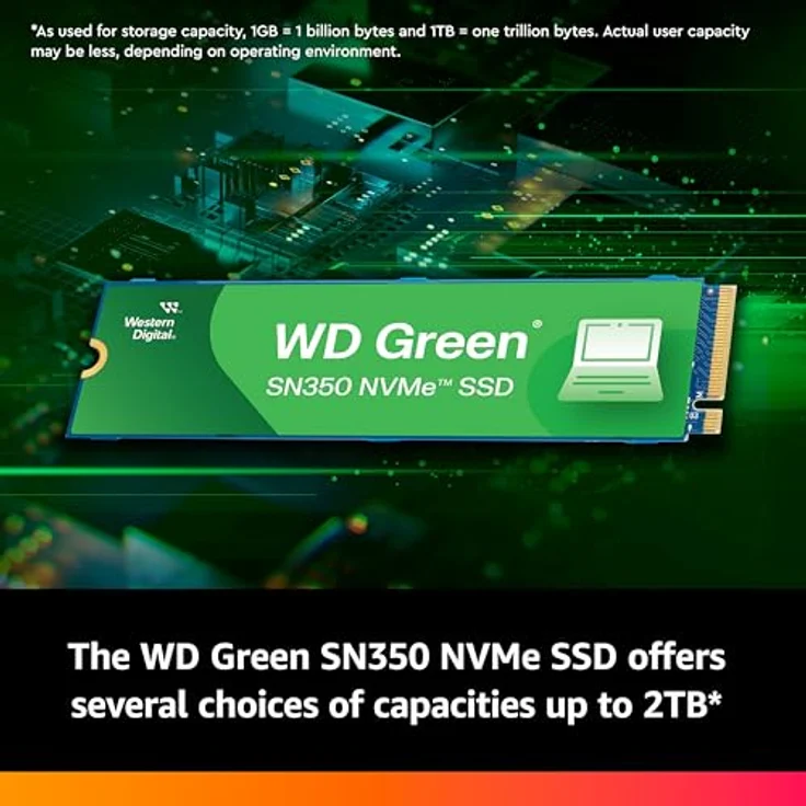 WD Green SN350 NVMe SSD WDS100T3G0C - Solid-State-Disk - 1 TB - intern - M.2 2280 - PCI Express 3.0 x4 (NVMe) – Bild 3