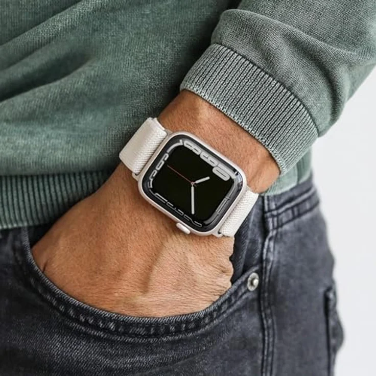 Vonmählen Classic Nylon Loop Armband für Apple Watch 40 / 41 / 42 mm, cremefarben, versandkostenfrei – Bild 3