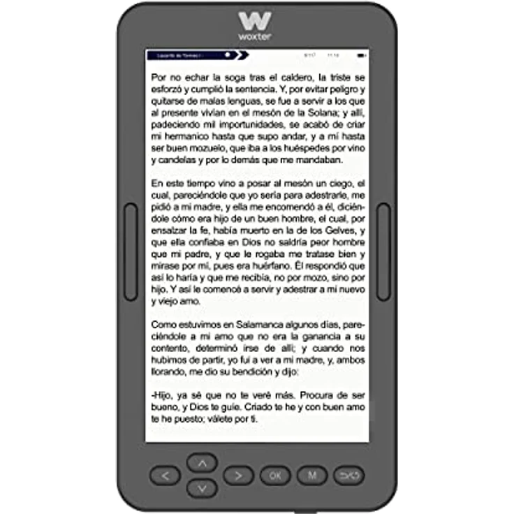Woxter E-Book Scriba 195 S - Schwarzkompaktleser von elektronischen Büchern mit 4,7 Zoll (960x540, E-Ink Pearl White Screen, EPUB, PDF) 4 GB, mehr als 2000 Bücher, Schwarze Farbe – Bild 2