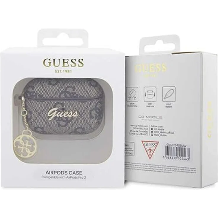 Guess GUAP2G4GSMW AirPods Pro 2 Hülle, Polycarbonat/Kunstleder, Braun, 4G Charm Collection – Bild 4