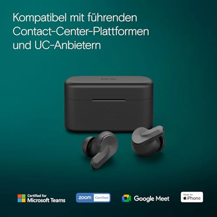 EPOS ADAPT E1, Bluetooth Earbuds in Schwarz mit Hybrid ANC, Multi-Connect, IPX5, Teams und iPhone Zertifizierung – Bild 4