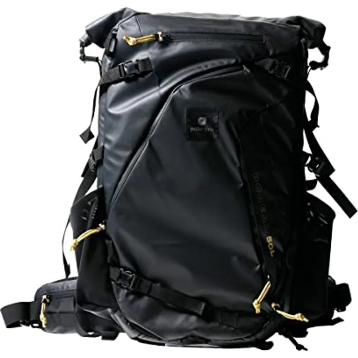 PolarPro Boreal 50L Rucksack - Robust - DWR-beschichtete Außenseite - wasserdichte Nähte - YKK Reißverschlüsse, Schwarz