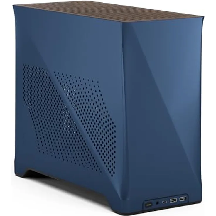 Fractal Design Era 2 Midnight Blue, PC-Gehäuse mit Aluminium und Walnussholz Design, unterstützt bis zu 3-Slot Grafikkarten