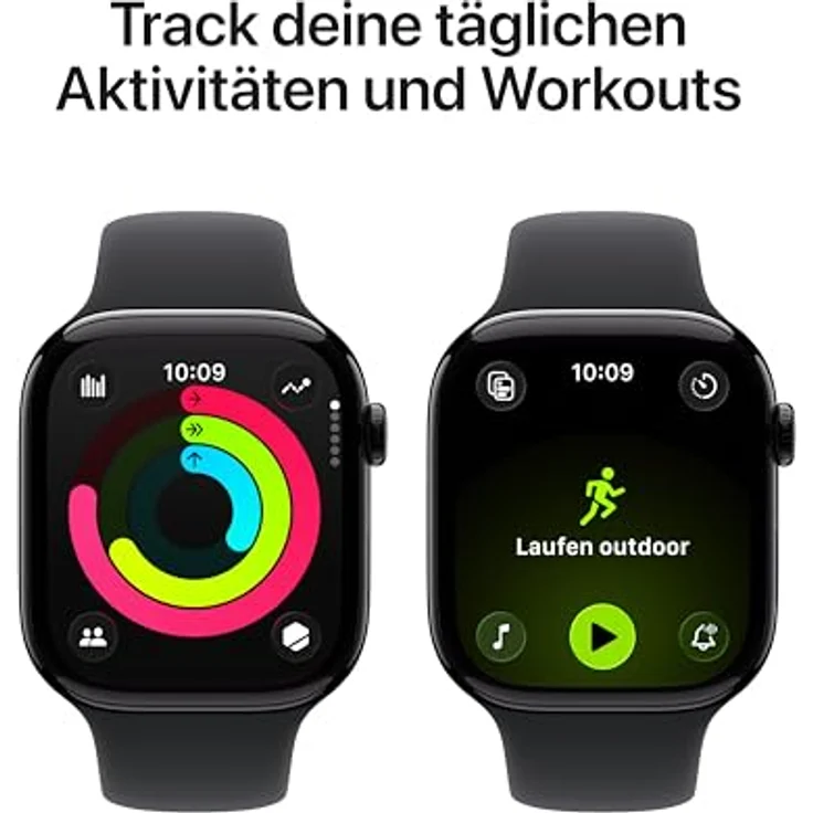 Apple Watch Series 11 GPS, 46 mm, Aluminiumgehäuse Diamantschwarz, Sportarmband Schwarz - M/L – Bild 3