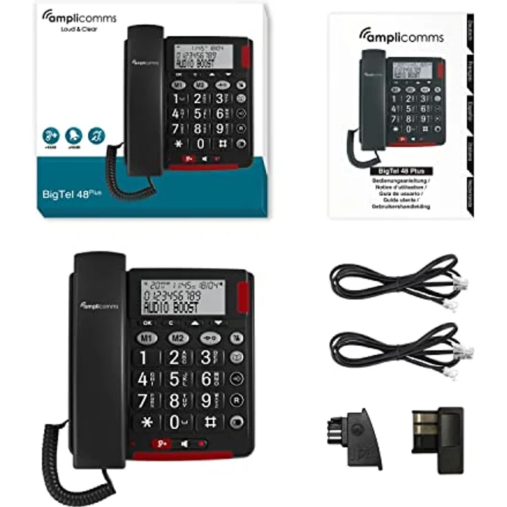 Amplicomms BigTel 48 Plus UN Analog Telefon dark grey, 00501 – Bild 9