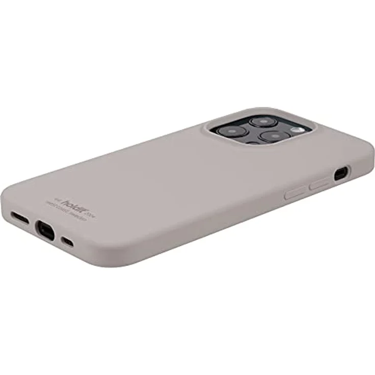 Holdit Silikonhülle iPhone 13 Pro (6,1”) - 0,8mm Ultra dünn Handyhülle Silikon - Trendy Slim Silicone case mit Voller Schutz (erhöhte Kante für Kameraschutz) - Taupe – Bild 3