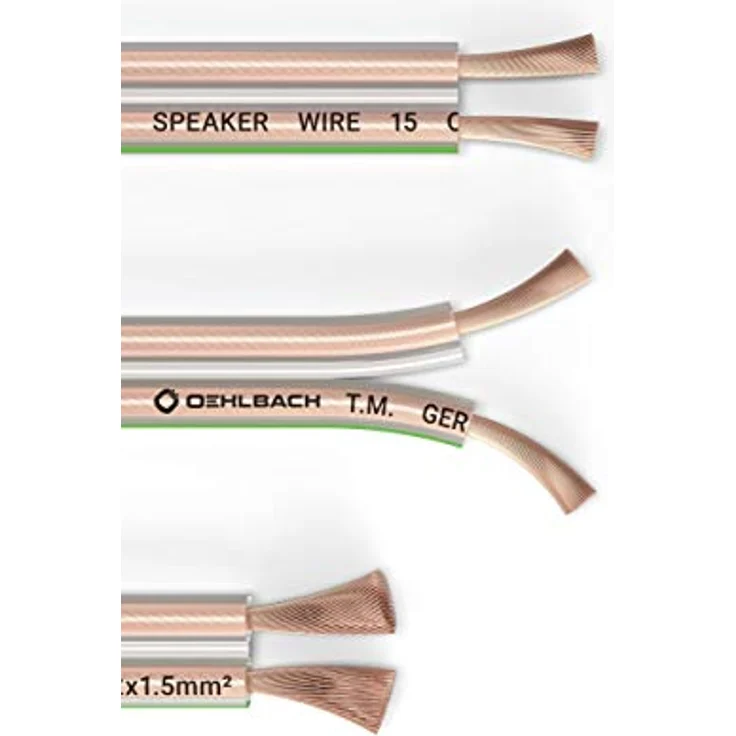 Oehlbach Speaker Wire SP-15 - Stereo HI-FI Lautsprecherkabel, Boxenkabel mit OFC (sauerstofffreies Kupfer) 2x1,5 mm² Mini Spule Lautsprecher Kabel - 20m glasklar – Bild 2