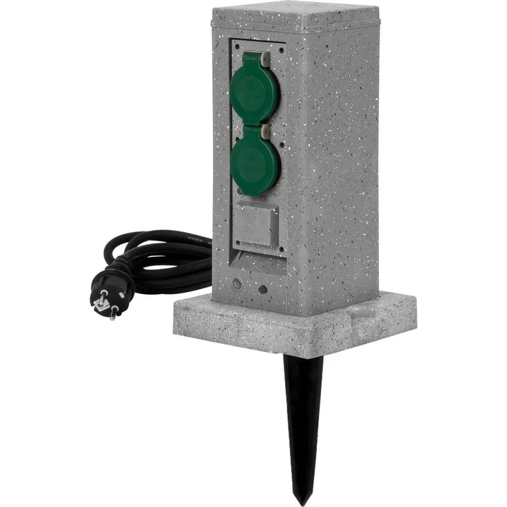 Grafner Steckdose Wifi Gartensteckdose Außensteckdose Steinoptik Quadratisch Tuya Smart Life