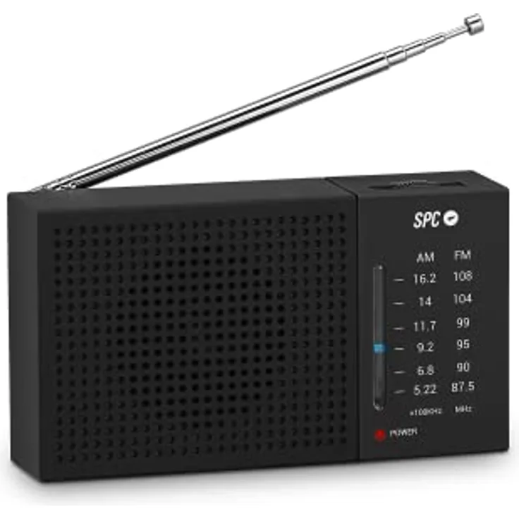 SPC Jetty Lite Tragbares Digitalradio, AM/FM, externes Antennensystem, Schwarz/Grau