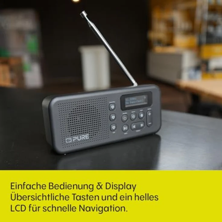 Pure Elan Move, Tragbares Digitalradio DAB+ & FM mit Bluetooth 5.3, Akku bis 16 Std, LCD-Display – Schwarz – Bild 7