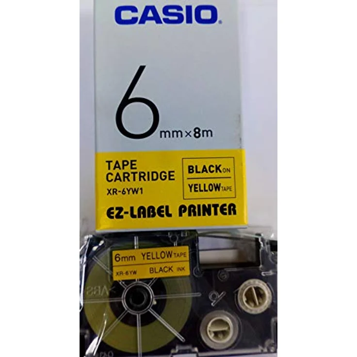 CASIO EZ-Label Printer XR-6YW1 Schriftband selbsthaftend 6 mm x 8,0 m schwarz auf gelb – Bild 3